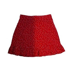 ☆ SHOWPO BRIGHT RED FLORAL MINI SKIRT 🍒